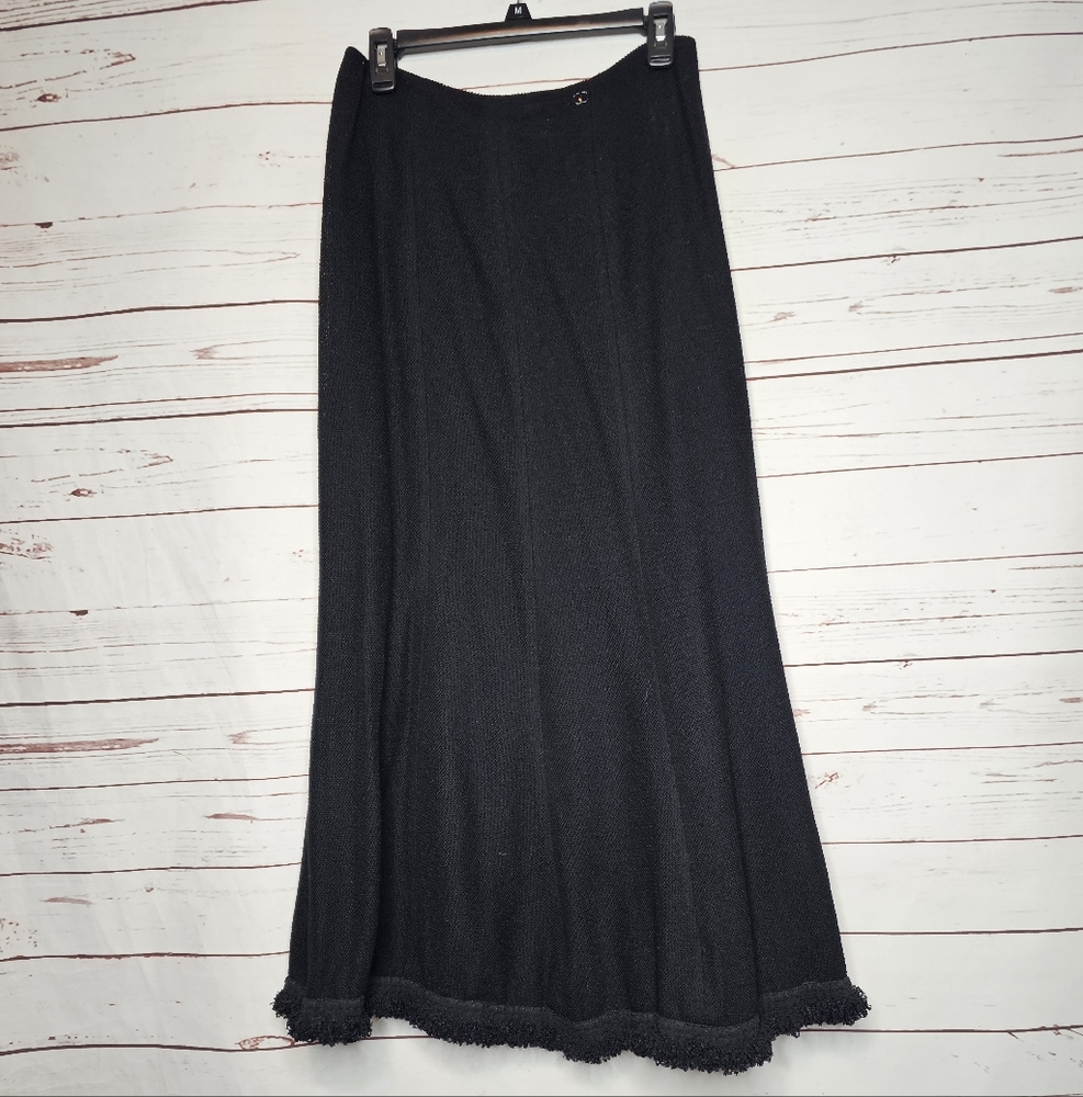 CHANEL Black Wool Maxi Skirt - Picture 11 of 16